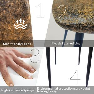 Set di 4 Sedie da Pranzo Moderne da 55 Pollici, Tavolo da Cucina in MDF Color Noce Stile Mid-Century con Gambe in Metallo, Arredamento per Sala da Pranzo - Product Image 5