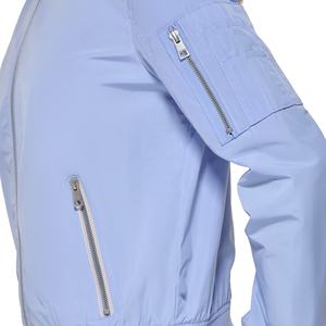 2025 veste universitaire en Satin personnalisée de haute qualité pour hommes Polyester Bomber Biker fermeture éclair décontracté Baseball Design motif solide - Product Image 3