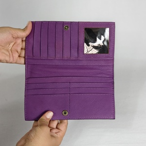 Cartera de Mano de Alta Gama para Mujer, 100% Cuero Genuino, Color Personalizado, Cierre de Botón, Antirrobo, para Pasaporte, a la Moda - Product Image 3