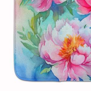 Aquarelle pivoines mousse à mémoire tapis de bain lavable en machine anti-fatigue tapis de cuisine coussin confort tapis de cuisine - Product Image 4