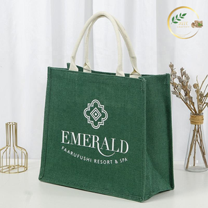 Bolsa de Mano de Yute de Fibra Verde Biodegradable, Bolsa de Compras Ecológica Natural para Uso en Supermercados - Product Image 2