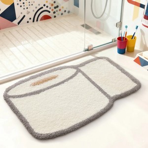 Tapis de bain fantaisie en chenille 100 % coton de haute qualité, antidérapant, imprimé floqué, pour usage domestique - Product Image 3