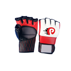Top Ranking Custom Logo PU Leather MMA Gloves Professional Artificial <b>Open</b> Palm Sparring Gloves Non-Slip Lightweight for - Product Image 1