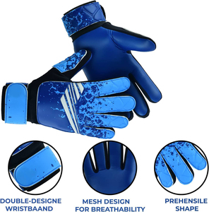 Gants de gardien de but professionnels GRIP WELL SPORTS en PU avec fermeture auto-agrippante, légers, protection des doigts et du pouce, unisexe - Product Image 6