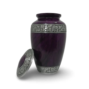 Urna de Metal Morada para Cenizas, Urna Conmemorativa Estilo Americano para Entierro de Adultos - Product Image 3