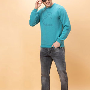 Sweat-shirts à col rond délavés à l'acide, 350g, poids lourd, 100% coton, impression numérique unie, sur mesure, décontractés pour hommes, hiver, écologiques - Product Image 5