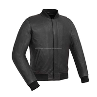 Blouson Bomber Homme en Cuir de Vachette Noir 100% Original OEM 2025 – Prix de Gros, Faible MOQ, Imperméable, Chauffant, Boutonné, Tendance Hiver