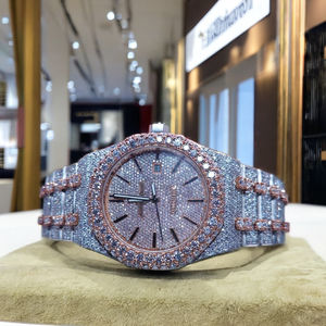 Reloj de Pulsera Automático de Lujo con Diamantes, Personalizado, de Alta Calidad, Vvs, Estilo Hip Hop, con Cristales de Moissanita, de Acero Inoxidable, Analógico, para Hombre - Product Image 1