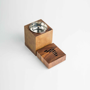 Modern Style Wooden Bakhoor Burner <b>With</b> <b>Lid</b> Dual Tone Finish Arabic Incense Holder For Luxury Home <b>Decor</b> Cube Oud Burner - Product Image 4