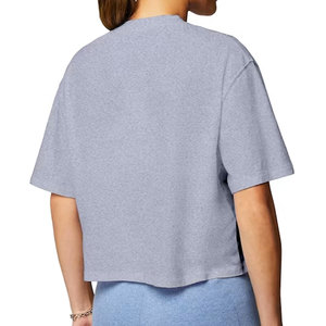 Camiseta Corta para Mujer, Estilo Minimalista, Cuello Redondo, Manga Corta, Transpirable, de Algodón, Informal para el Día a Día, Camiseta Corta de Verano - Product Image 6