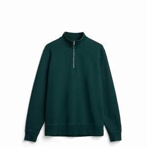 Sudadera con Capucha para Hombre, de Algodón Puro, Tejido Grueso, Color Verde Oscuro, Cuello Alto, Manga Larga, Secado Rápido, Precio al por Mayor - Product Image 2
