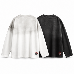 เสื้อยืดแขนยาวโอเวอร์ไซส์แบบสั่งทำพิเศษ ยูนิเซ็กส์ วินเทจ ผ้าฝ้ายฟอกสี สตรีทแวร์ ผลิตโดย OEM จากโรงงานโดยตรง Blimpex - Product Image 3