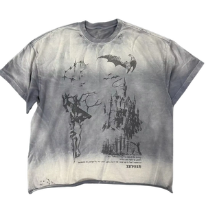 Men's <b>Gothic</b> V-Neck Short Sleeve Spandex/Polyester Velour Eco-Friendly Digital Printing Breathable Casual <b>Shirt</b> Summer Wear - Product Image 5