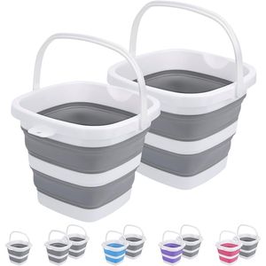 Set di 2 Secchi Pieghevoli in Plastica da 5L (1,3 Galloni), Portatili, per Pulizie Domestiche e Lavaggio Auto, Pieghevoli e Facili da Riporre - Product Image 1