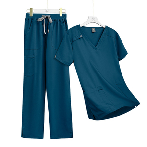 Uniformes d'infirmière et blouses d'hôpital unisexes en polyester tricoté extensible, résistants à la décoloration, de haute qualité, avec coutures thermocollées et détection d'aiguilles - Product Image 2