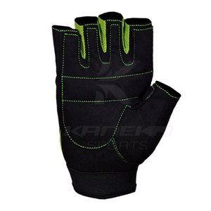 Gants de cyclisme en cuir absorbant les chocs, demi-doigts, avec paume antidérapante et fermeture auto-agrippante – Durables et respirants pour hommes – KANEKA SPORTS - Product Image 6