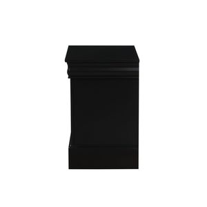 Comodino in Legno Stile Luigi Filippo con Finitura Nera, Mobile Tradizionale per Camera da Letto con Due Cassetti per lo Stoccaggio - Product Image 5