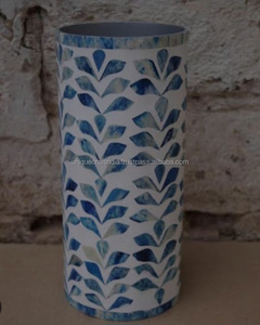 Custom Handmade Black White Bone Inlay Flower Pot Vase Polished Artisan <b>Decorative</b> Planter Home Wedding Hotel <b>Table</b> <b>Decor</b> - Product Image 4