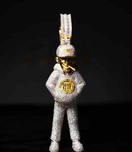 Custom Hip Hop <b>Cross</b> Moissanite <b>Charm</b> Pendant Silver Rhodium Plated Figure Jewelry for Party Gift - Product Image 5