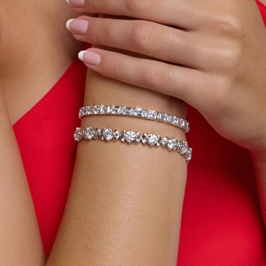 Pulsera de tenis de lujo con 12 esmeraldas y diamantes cultivados en laboratorio, de 7 pulgadas, elegante, regalo de joyería para mujer - Product Image 2