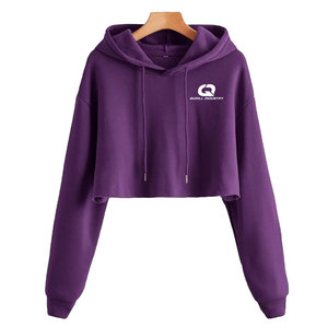 Sudadera con Capucha Corta de Invierno para Mujer, Color Sólido, 100% Algodón, con Puños Acanalados para Mayor Comodidad y Estilo Diario - Product Image 1