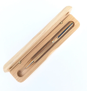Caja de madera elegante y creativa hecha a mano para un solo bolígrafo, estuche de madera para bolígrafo, para regalos promocionales de oficina, en oferta. - Product Image 1