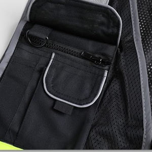 Chaleco de Seguridad de Alta Visibilidad en Poliéster con Tela de Malla, Tiras Reflectantes, Resistente a Altas Temperaturas y Transpirable para Trabajo Industrial - Product Image 5