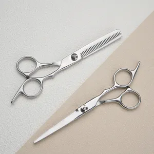 Ensemble de ciseaux de coiffure professionnels, ciseaux droits et ciseaux à effiler pour usage en salon de coiffure - Product Image 4