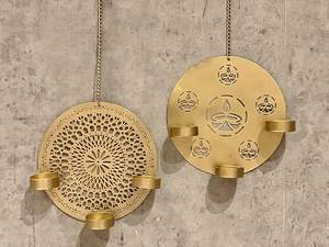 Support mural décoratif en métal doré ajouré pour bougies, ambiance de mariage, éclairage votif de luxe, décoration intérieure, cadeau festif - Product Image 6