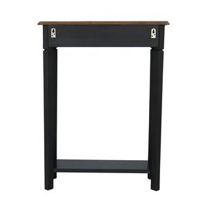 <b>Small</b> Two Tone Modern Iron Console Table Black Finish with Single <b>Drawer</b> and Bottom Shelf for Entryway and Hotel Use - Product Image 5