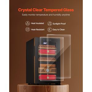 Humidor Elettrico per Sigari da 48L, 350 Pezzi, con Ripiani in Legno di Cedro Spagnolo e Controllo della Temperatura per Uso Domestico - Product Image 5
