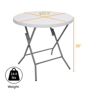 32-Inch <b>Round</b> <b>White</b> Outdoor Folding Utility <b>Table</b> Foldable 32inch <b>Round</b> <b>Table</b> - Product Image 6
