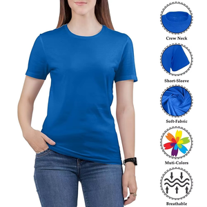 Camiseta de Manga Corta con Cuello Redondo Roja para Mujer, 100% Algodón, Corte Ajustado, Informal, Primavera Verano, Tejido de Punto, Color Sólido - Product Image 6