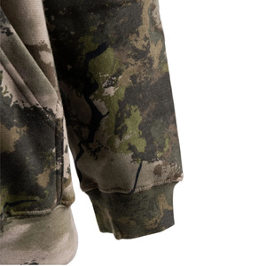 Sudadera con capucha de camuflaje para hombre, con puños acanalados, cuello tipo cowl, mezcla de algodón, efecto desgastado por el sol, para gimnasio, marca privada, diseño personalizado, estilo crop, streetwear - Product Image 3