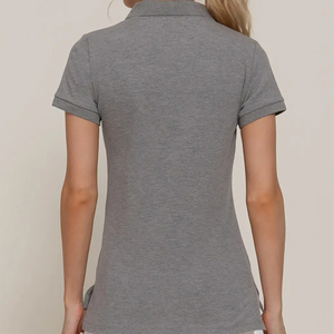 T-shirt polo uni en coton de haute qualité à séchage rapide pour femme, coupe ajustée, décontracté, style uniforme scolaire/bureau - Product Image 6