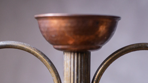 Vintage <b>Copper</b> Pitcher with Hammered Finish and Dual <b>Handles</b> on Wooden Stand pitcher hotels decorate tableware wholesale pitcher - Product Image 5