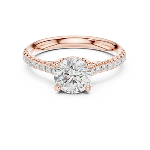 Bague de mariage en pavé de diamants Moissanite de couleur D, taille ronde, plaquée or rose, en argent sterling 925, pour femme, cadeau - Product Image 1