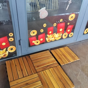Envío Gratuito, Baldosas de Madera de Acacia de 12 x 12 Pulgadas, Encajables, para Pisos Interiores, Estilo Europeo, para Patio, Jardín y Terraza - Product Image 6