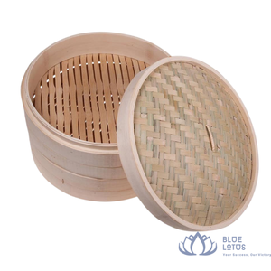 Meilleures ventes : Ensemble de cuiseurs vapeur en bambou écologique avec couvercle en acier inoxydable intégré au verre, 2 niveaux, pour la cuisson vapeur des dim sum et des raviolis - Product Image 1
