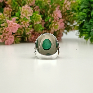 Bague artisanale en onyx vert, bijou en pierre naturelle, style bohème, cadeau artisanal pour elle - Product Image 4