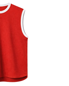 Custom <b>Red</b> Sleeveless Tank <b>Top</b> Men Casual Gym Vest Breathable Cotton Summer Shirt Athletic Loose Fit Sportswear Training <b>Top</b> - Product Image 2