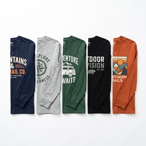 เสื้อยืดแขนยาวลายกราฟิกสำหรับผู้ชาย สไตล์สตรีทแวร์ พิมพ์ลาย OEM ODM ขายส่งจากโรงงาน ผลิตตามสั่ง ผ้าเจอร์ซีย์คอตตอน 100% MOQ ต่ำ - Product Image 4
