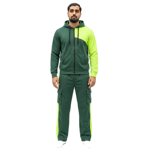 Survêtement streetwear pour homme, color block bordeaux et gris, à capuche, épais, manches longues, avec cordon de serrage, coupe décontractée - Product Image 4