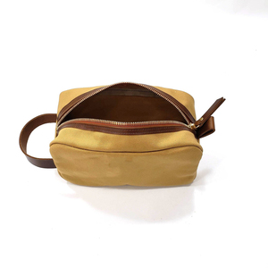 Leather Canvas Toiletry Bag Waterproof Travel Organizer Cosmetic Dopp Kit Large Capacity Travel <b>Case</b> LCTB-0087 - Product Image 3