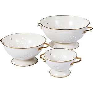 Set di 3 Scolapasta in Metallo con Manici, Cestelli Perfetti per Spaghetti, Pasta, Frutti e Altri Alimenti - Product Image 1