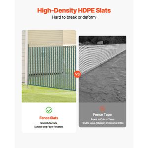 Recinzione a Catena a Doppia Parete con Doghe in HDPE ad Alta Densità, Design per la Privacy con Blocco Inferiore e Alta Visibilità, Altezza 6 Piedi - Product Image 3