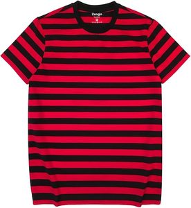 เสื้อยืดคอกลมแขนสั้นลายทางสีเขียวขาวสำหรับผู้ชายไซส์ใหญ่ ผ้าฝ้ายสวมใส่สบายเหมาะสำหรับฤดูร้อน มีสไตล์ - Product Image 5