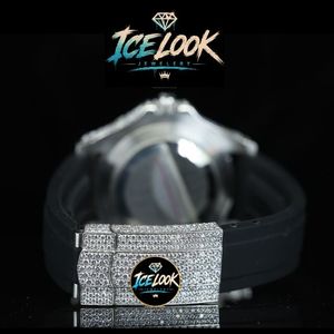 นาฬิกาข้อมือแฟชั่นหรูหรา Ice Look Luminous ดีไซน์กลไก ประดับเพชรโมอิสซาไนต์ หน้าปัดทรงกลม สายสแตนเลสสตีลขนาด 20 มม. สำหรับผู้ชาย - Product Image 3