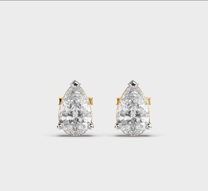 Pendientes de Diamantes Cultivados en Laboratorio con Corte de Pera, Certificados por IGI, Oro Rosa/Amarillo/Blanco de 9K, Pendientes Solitarios con Diamantes en Forma de Pera - Product Image 1