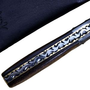 Couteau de chasse artisanal à lame fixe en acier Damas avec manche en bois et étui en cuir, équipement utilitaire pour le camping et la randonnée en extérieur - Product Image 4